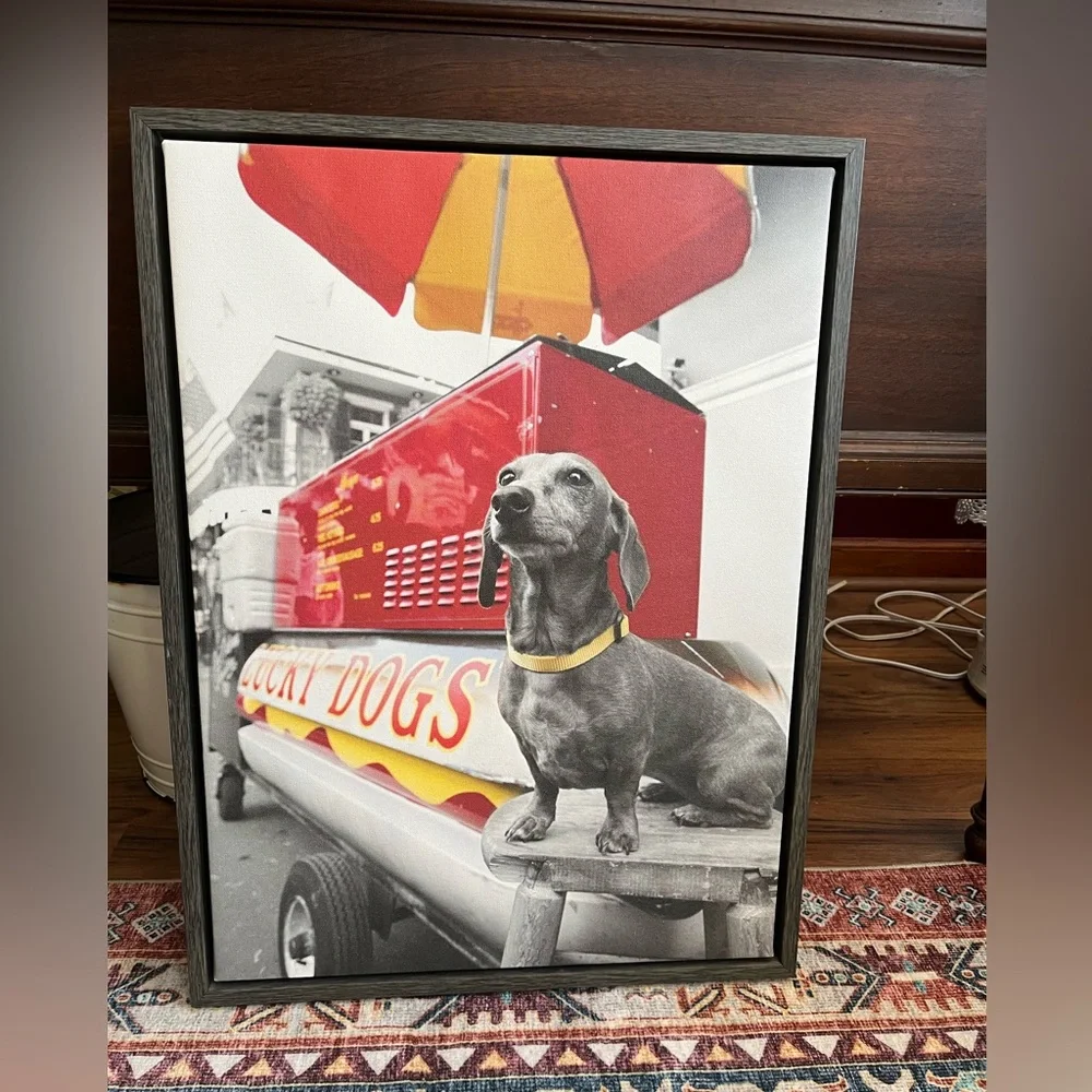 Dachshund Uniek Framed Canvas Art